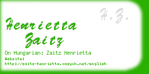 henrietta zaitz business card